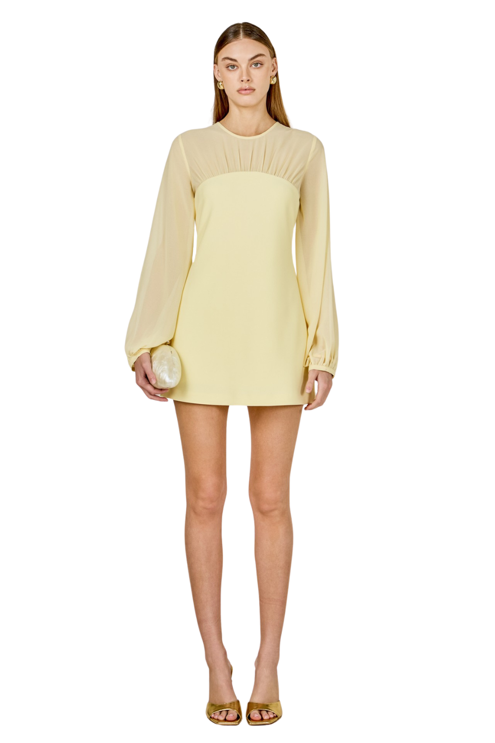 lemon chiffon dress Nasty Gal Women's Chiffon Painted Floral Godet Cowl Maxi Dress in Lemon