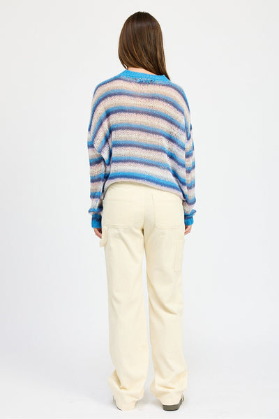 Blueberry Swirl Knit Sweater