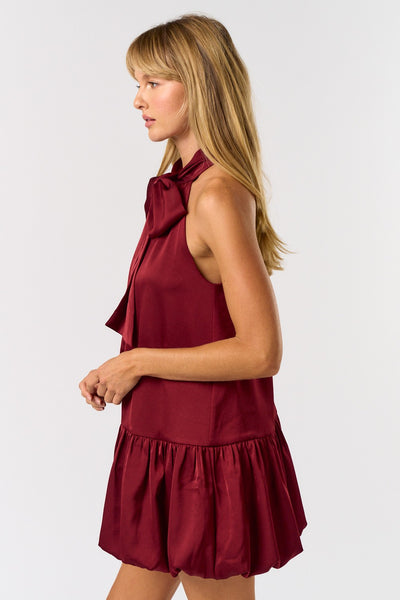 Red Wine Halter Dress