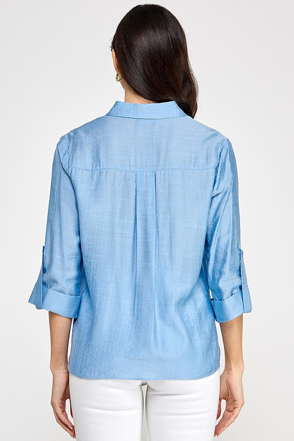 Palm Breeze Button-Up