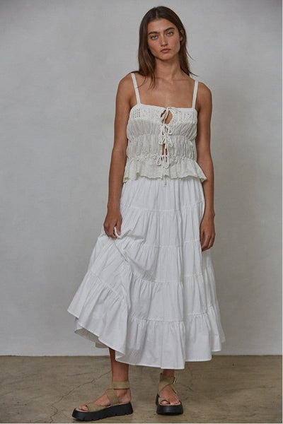 Isla Eyelet Tie-Front Top