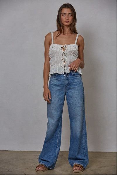 Isla Eyelet Tie-Front Top