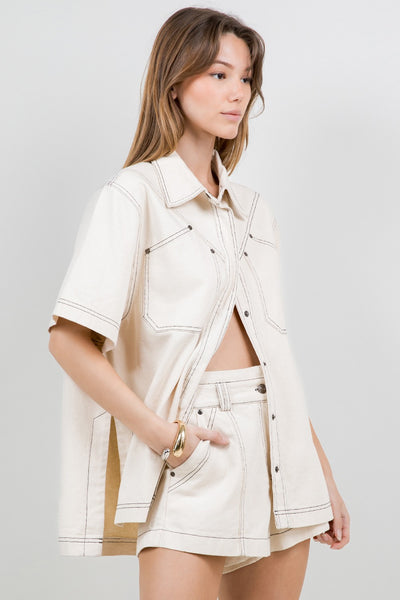 Rodeo Drive Denim Set - OATMEAL