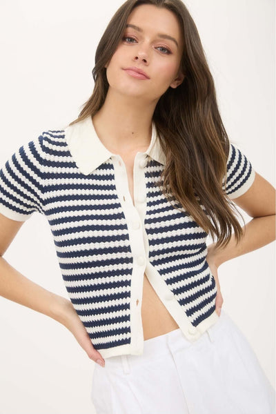Capri Stripe Knit Polo