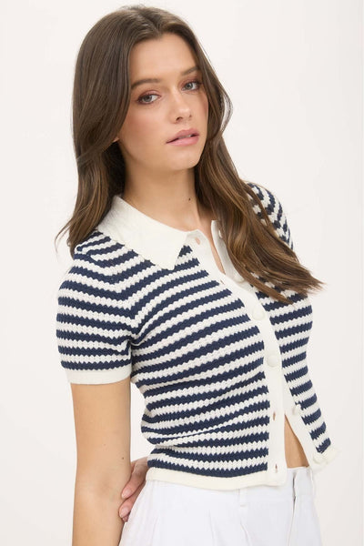 Capri Stripe Knit Polo