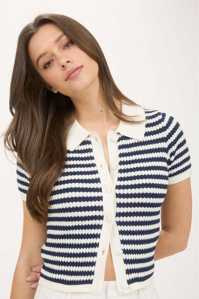 Capri Stripe Knit Polo