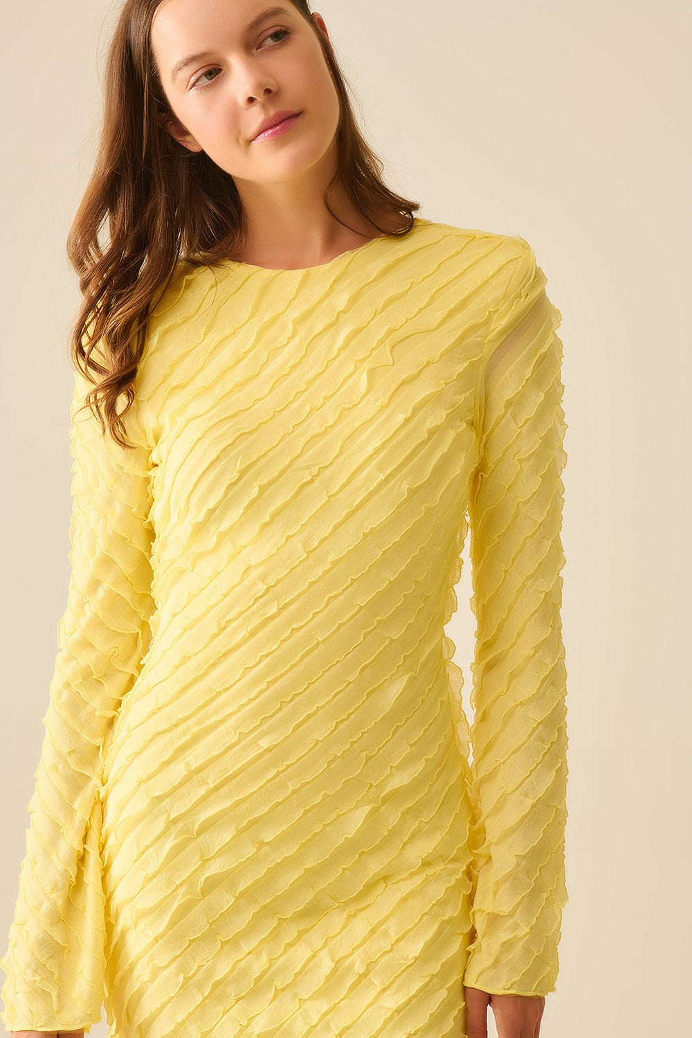 Textured Long Sleeve Dress