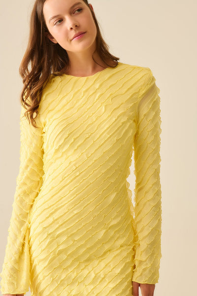Textured Long Sleeve Dress