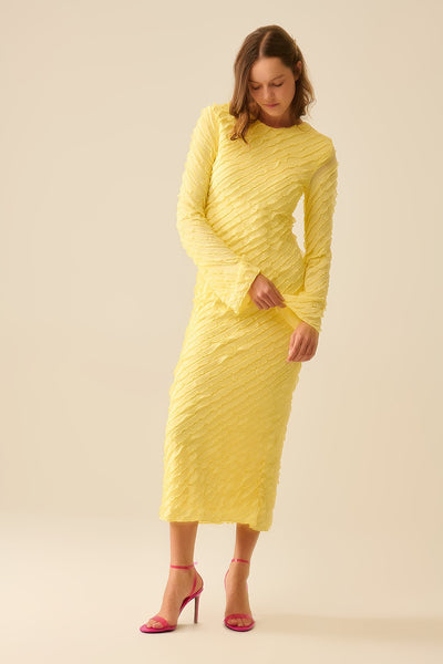 Textured Long Sleeve Dress