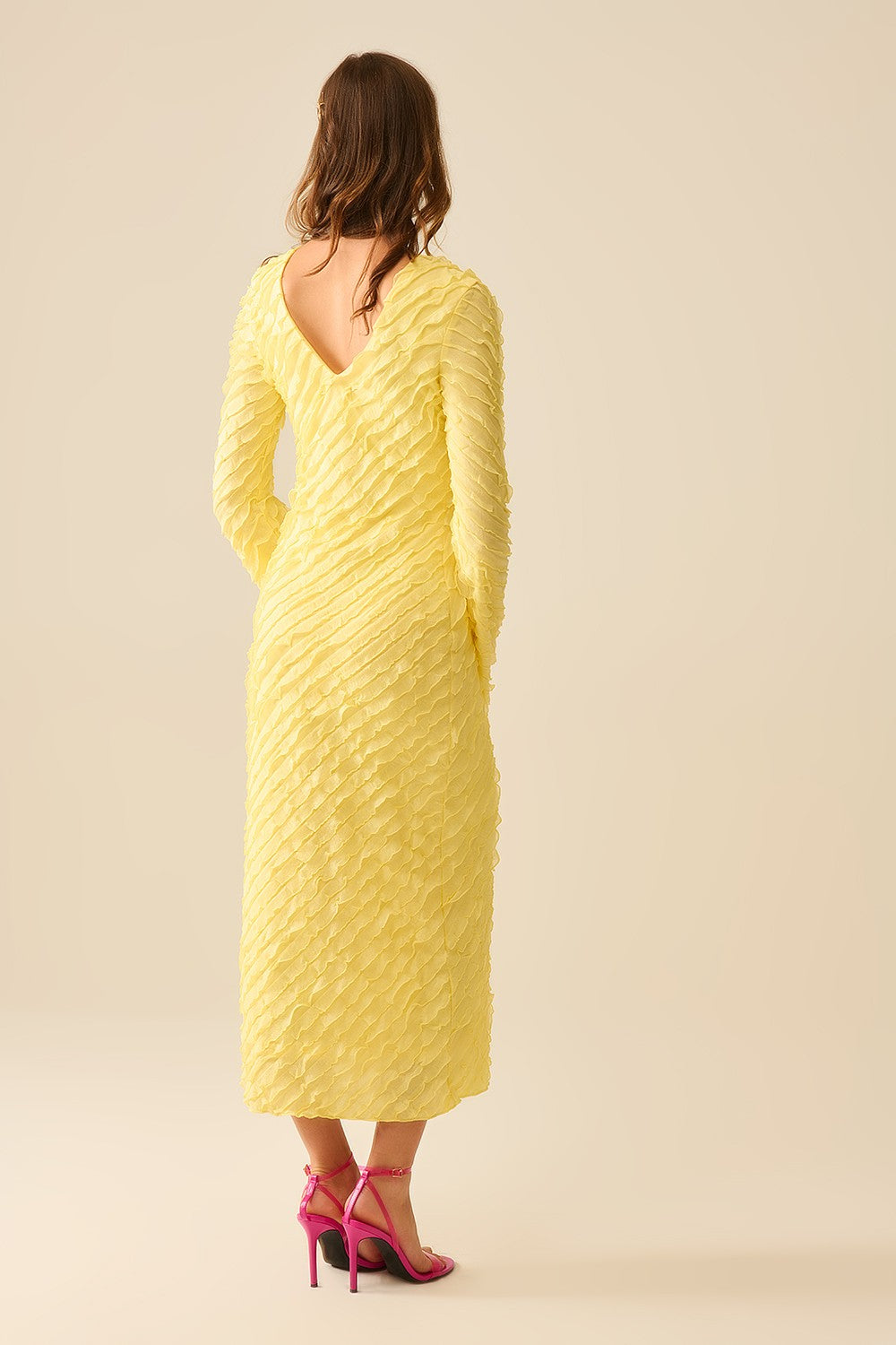 Textured Long Sleeve Dress