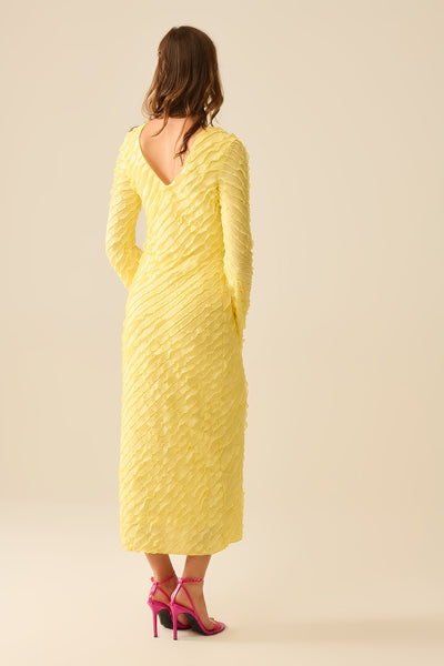 Textured Long Sleeve Dress