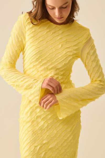 Textured Long Sleeve Dress