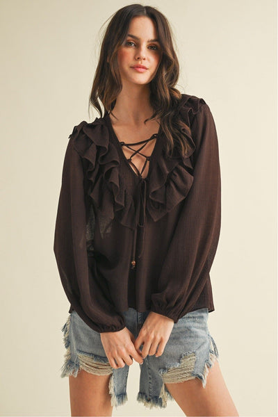 Cocoa Crush Ruffle Blouse