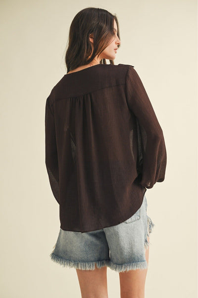 Cocoa Crush Ruffle Blouse