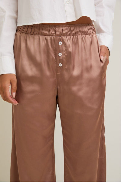 Rosé Satin Pants