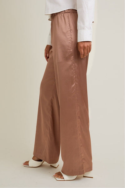 Rosé Satin Pants