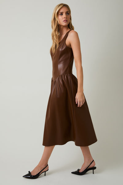 Mocha Leather Dress