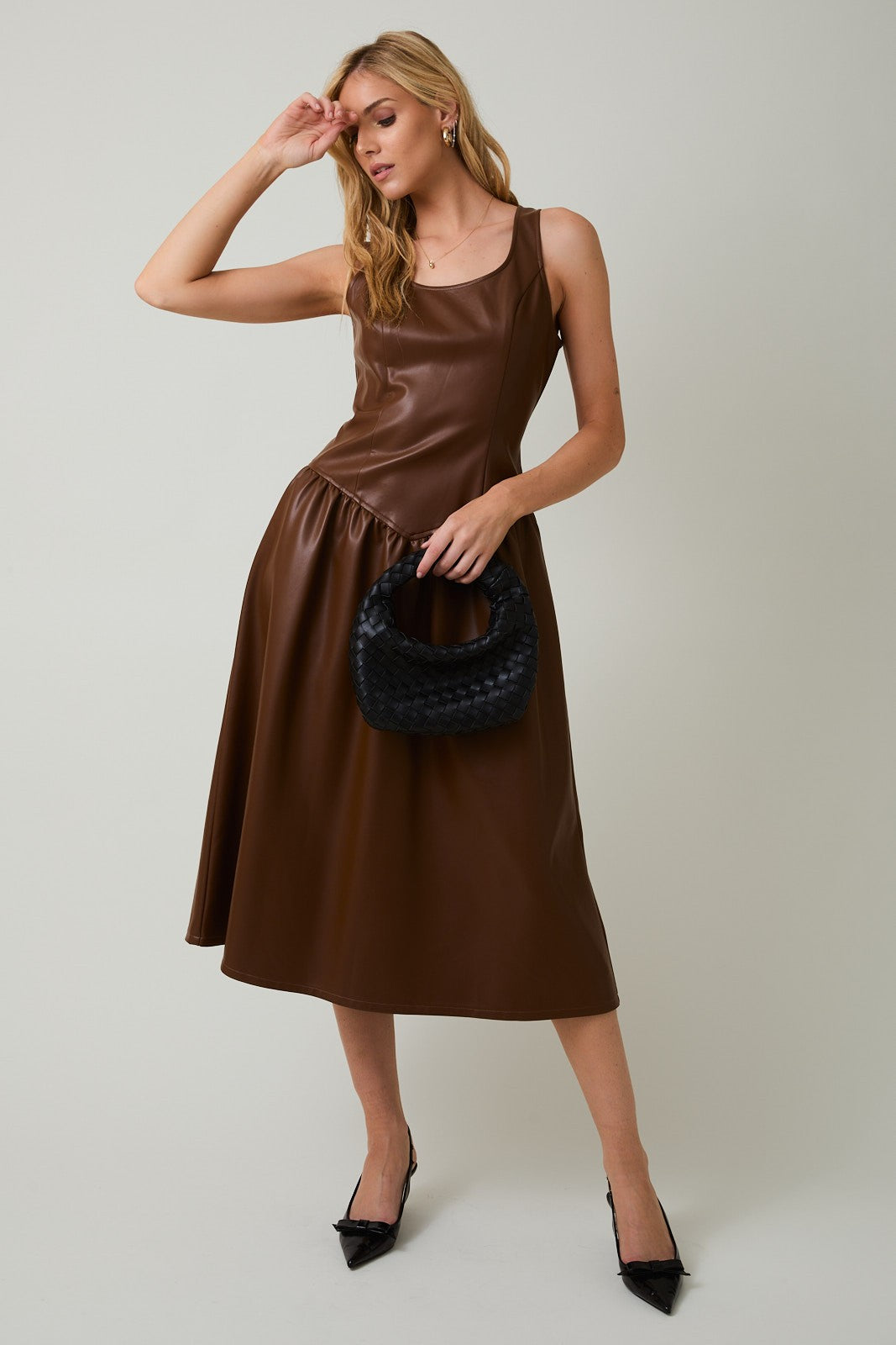 Mocha Leather Dress