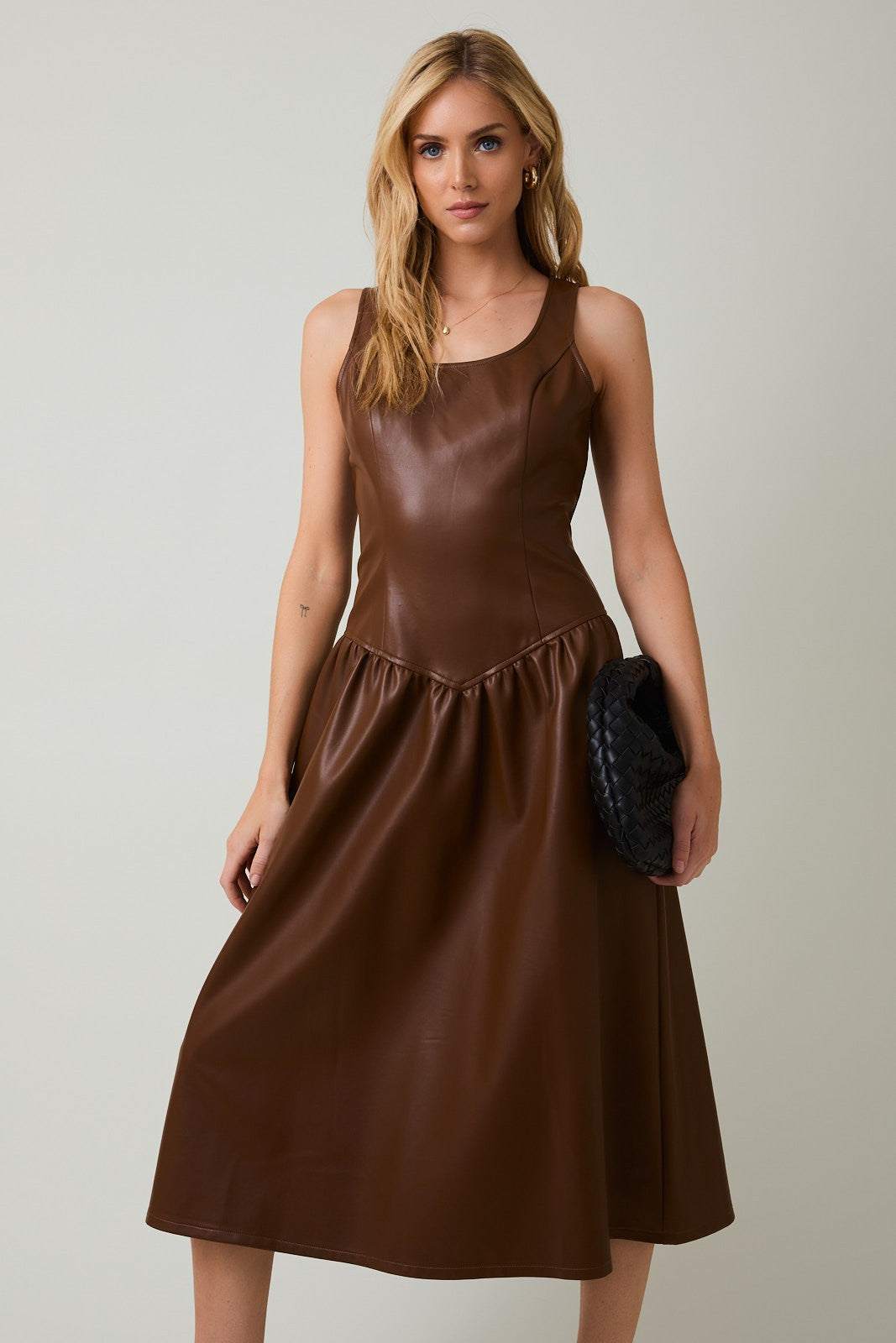 Mocha Leather Dress