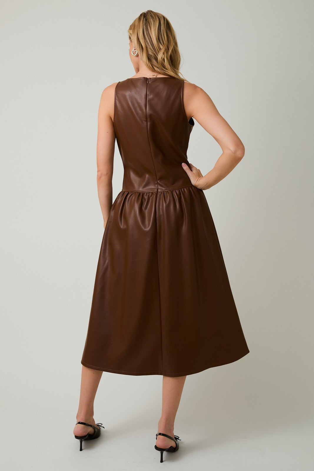 Mocha Leather Dress