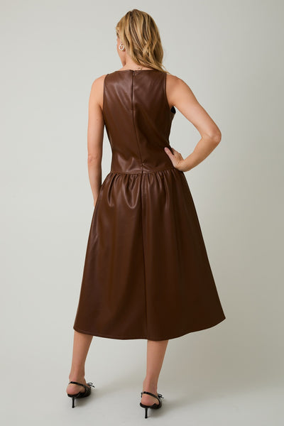 Mocha Leather Dress