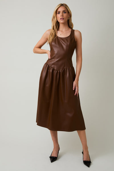 Mocha Leather Dress