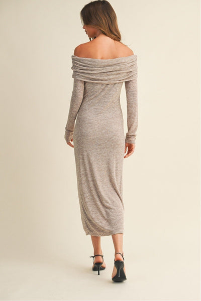 Cozy Romance Off-Shoulder Dress