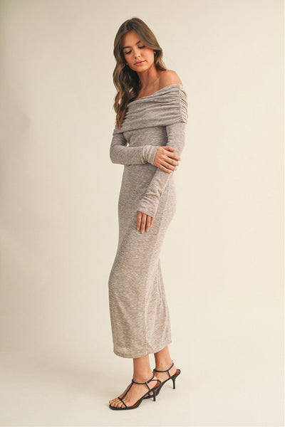 Cozy Romance Off-Shoulder Dress