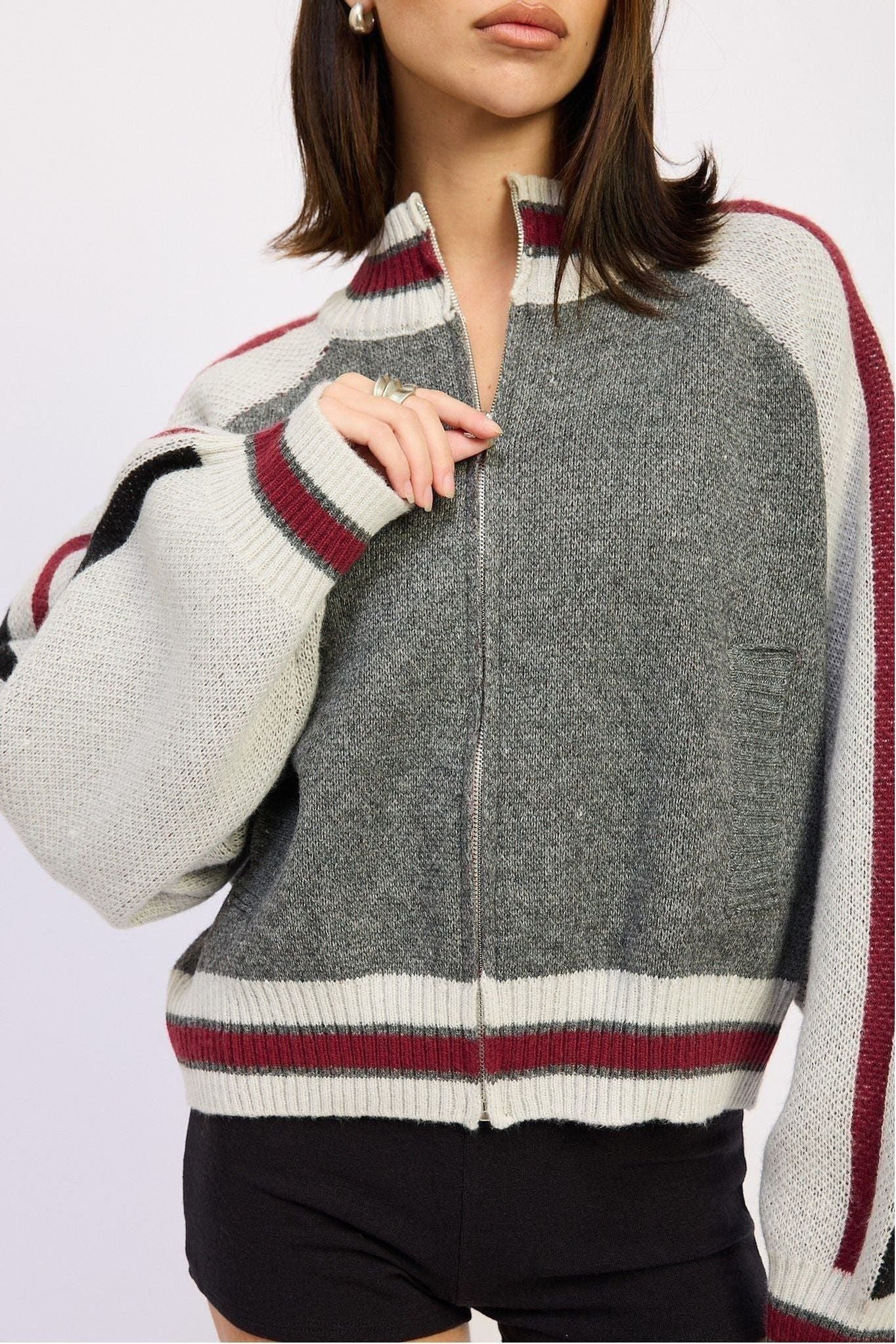 Varsity Zip Knit