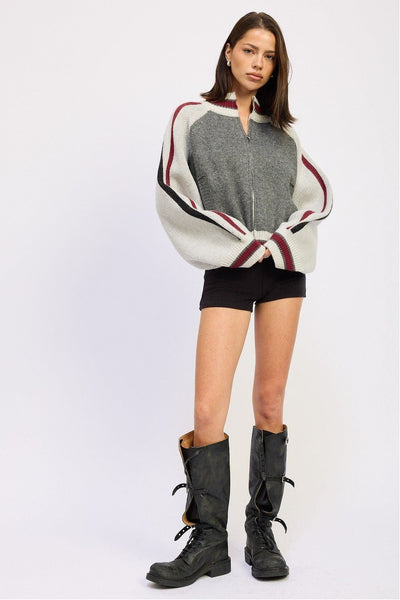 Varsity Zip Knit