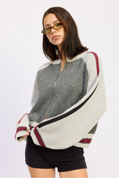 Varsity Zip Knit