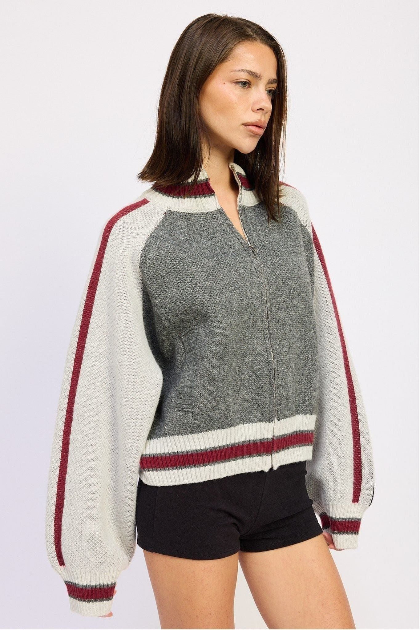 Varsity Zip Knit