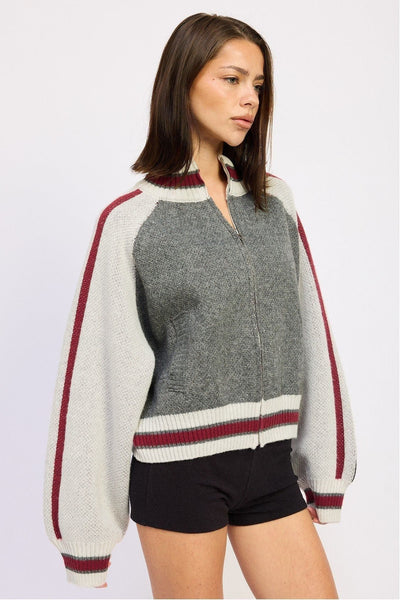 Varsity Zip Knit