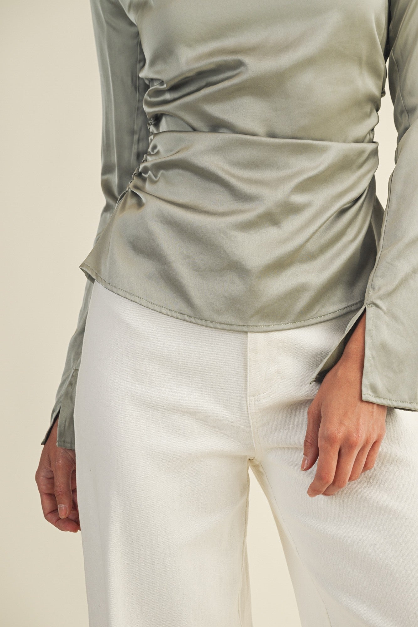 Verona Satin Drape Top