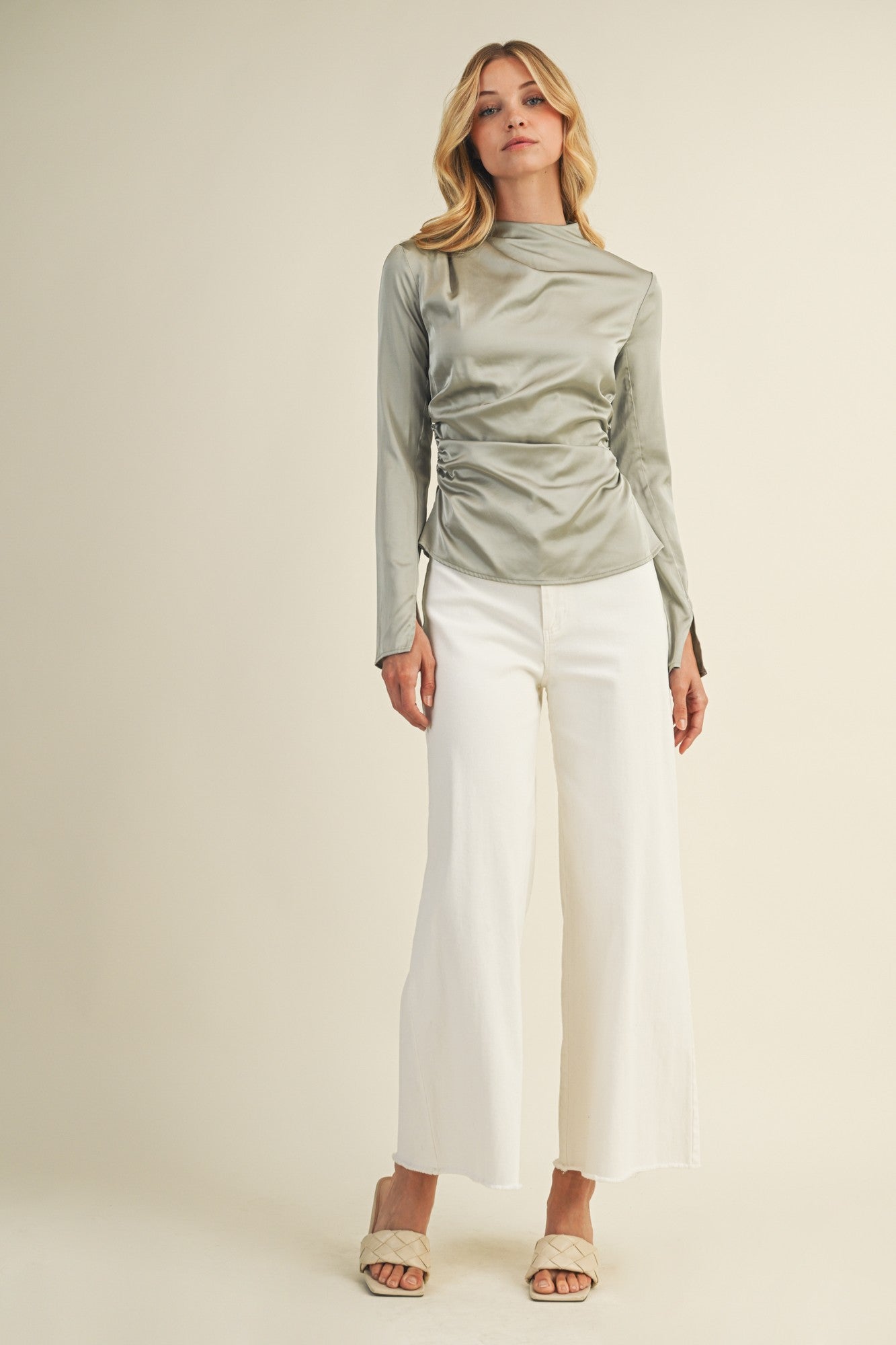 Verona Satin Drape Top