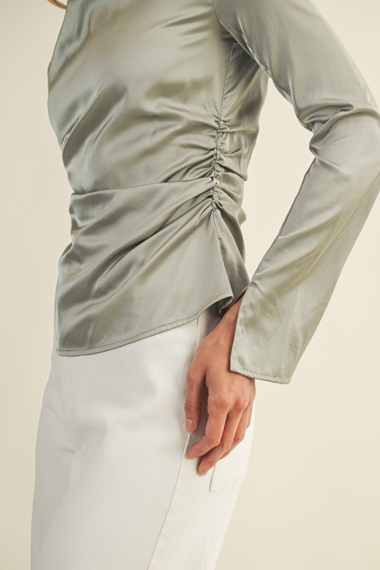 Verona Satin Drape Top