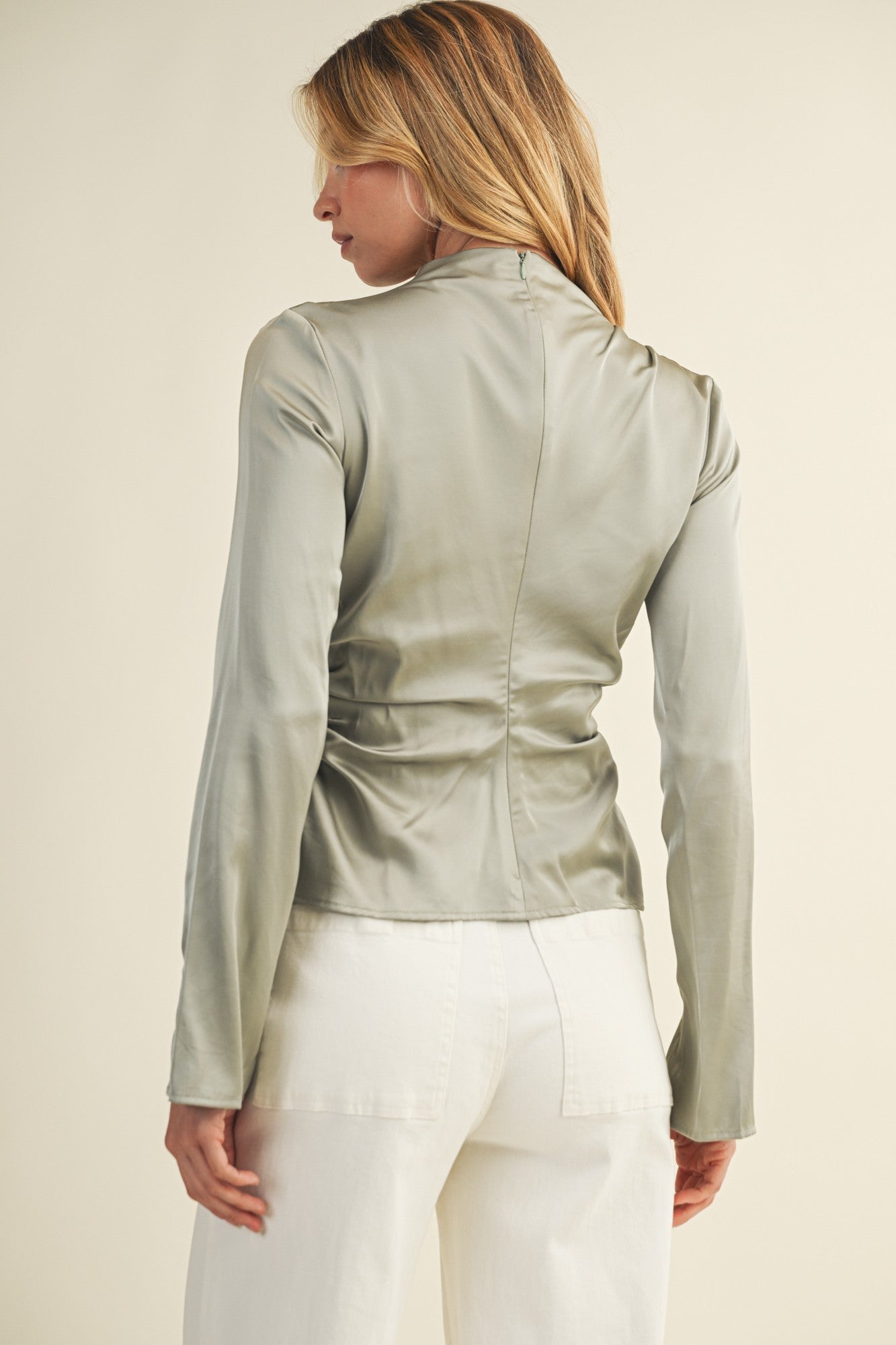 Verona Satin Drape Top
