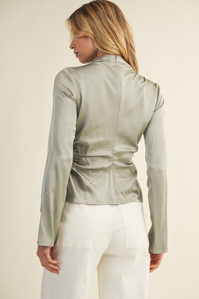 Verona Satin Drape Top