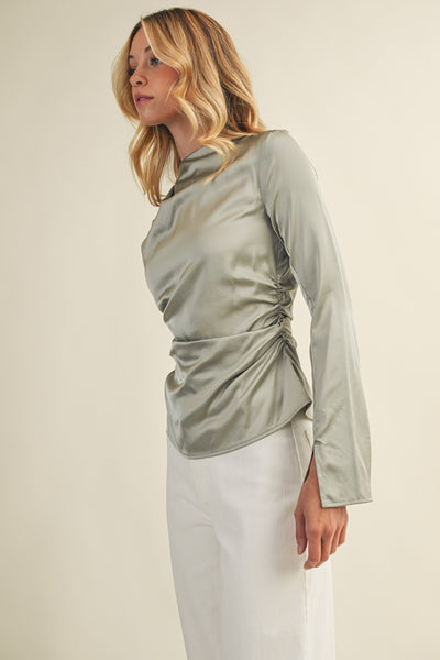 Verona Satin Drape Top