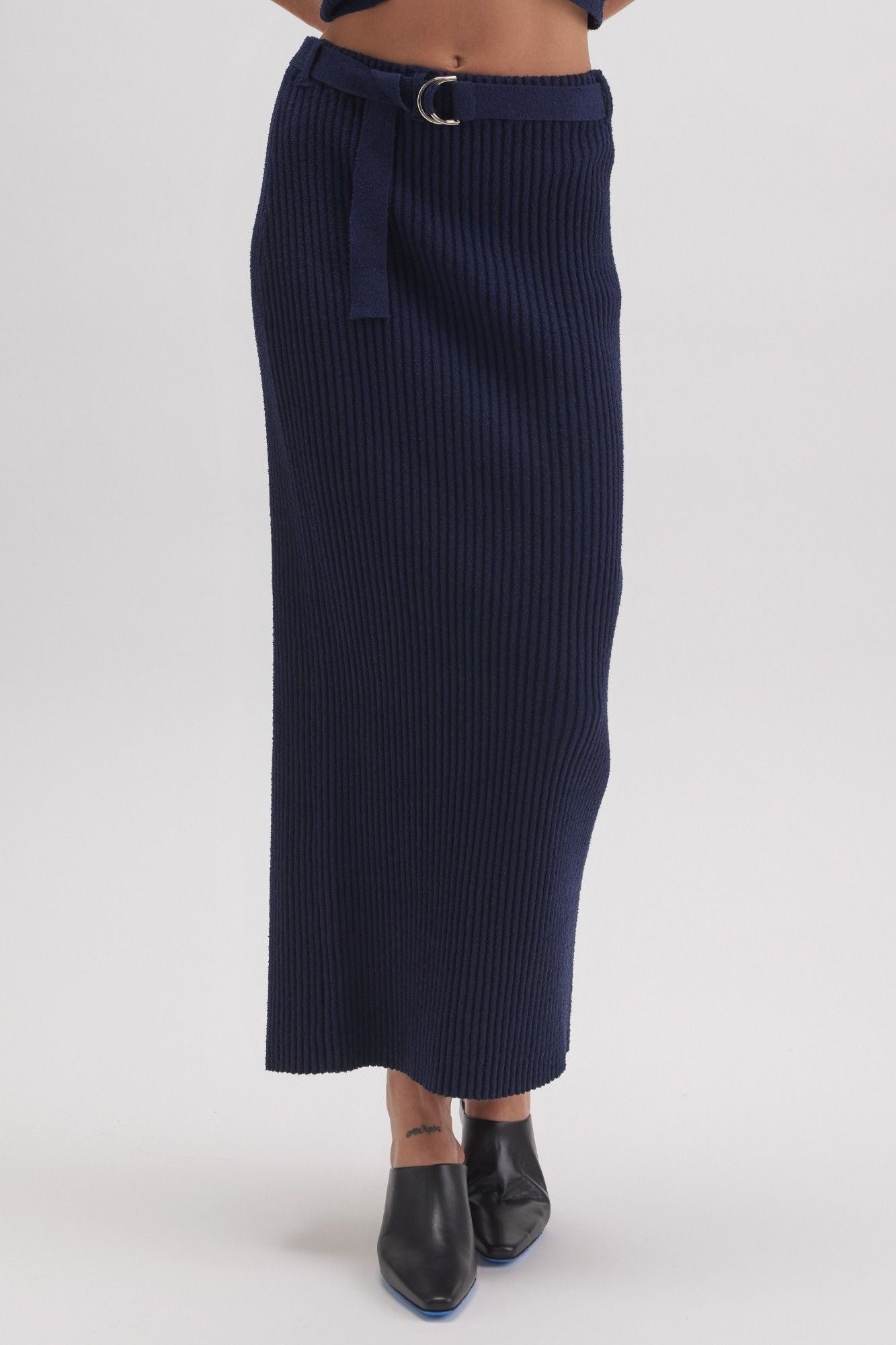 Navy Rib Knit Set