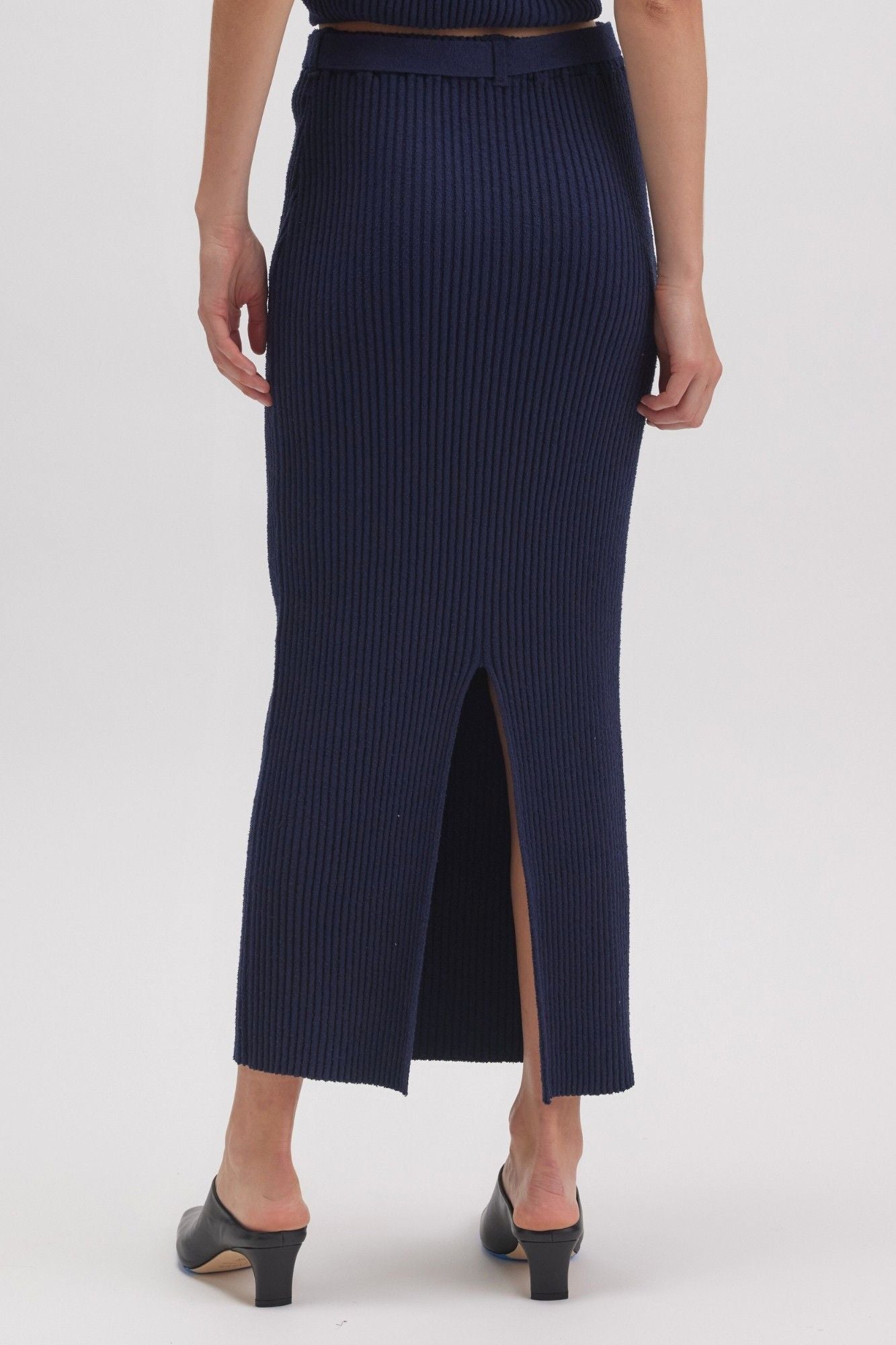 Navy Rib Knit Set