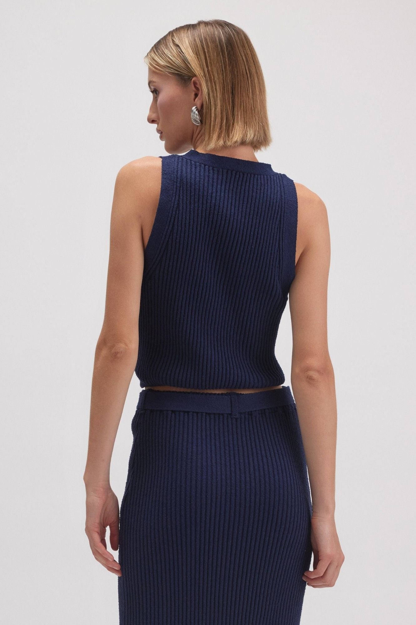 Navy Rib Knit Set