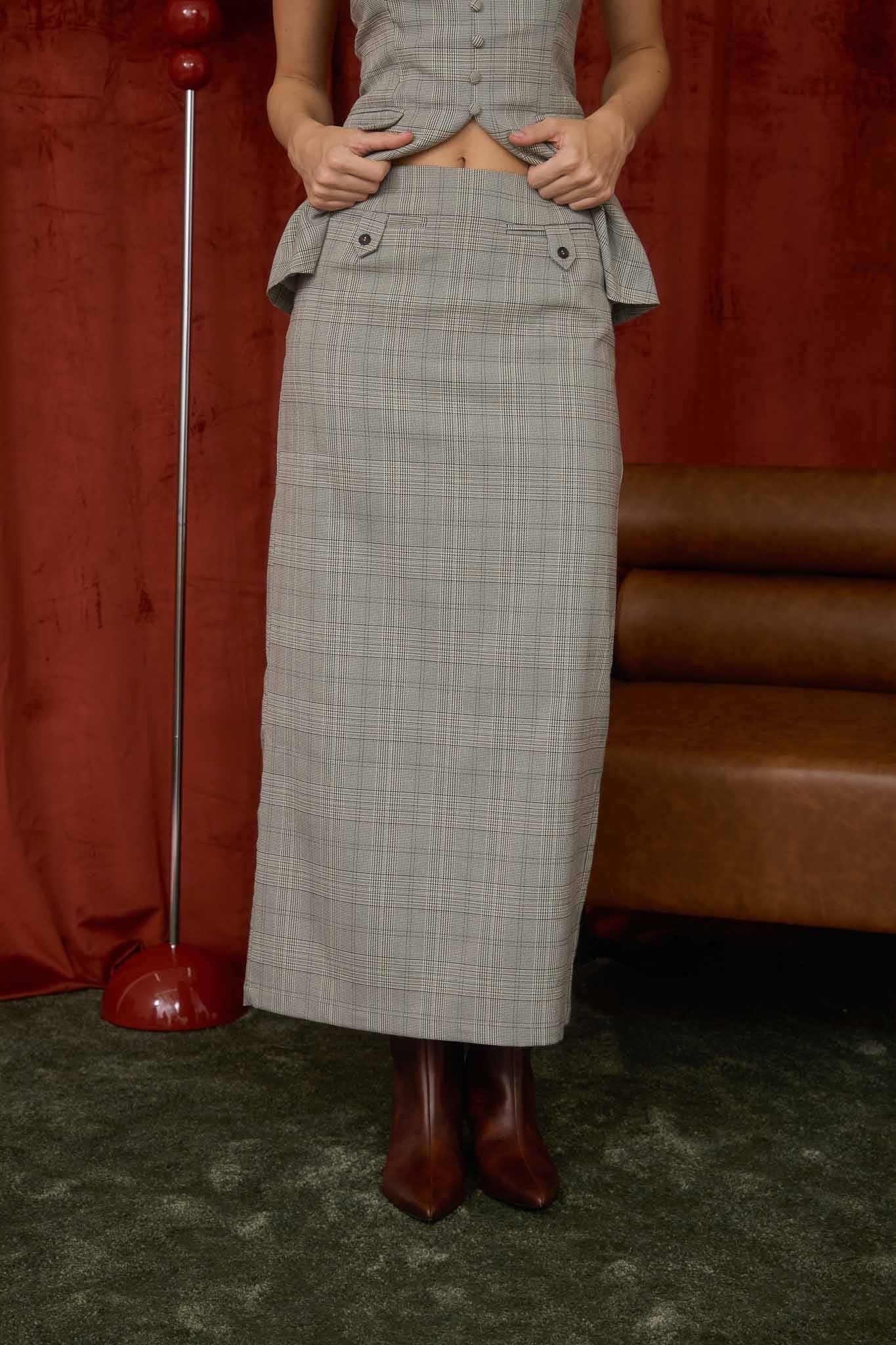 Plaid Strapless Set