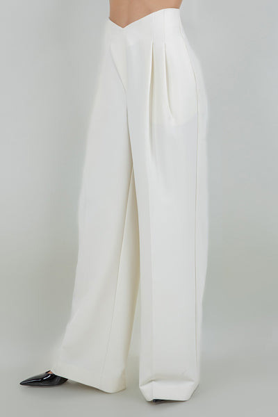 Pleated Wide-Leg Trousers