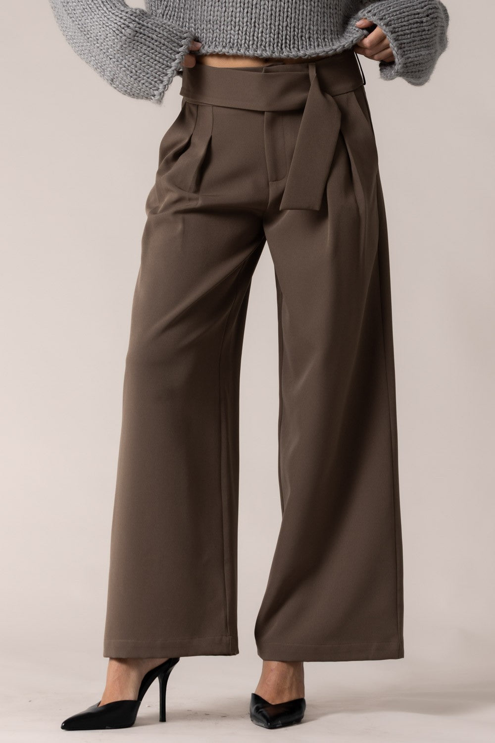 Mocha Belted Trousers