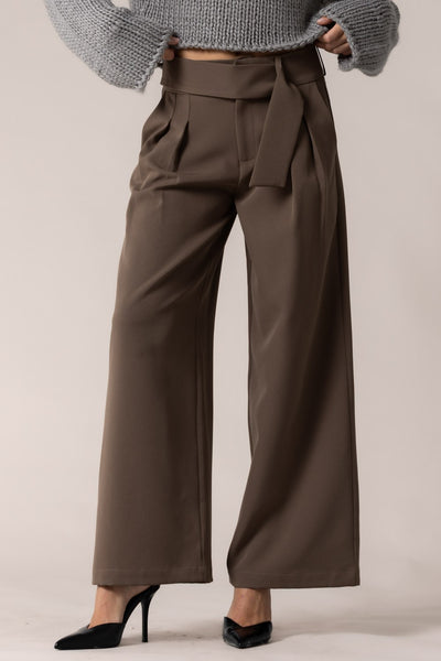 Mocha Belted Trousers
