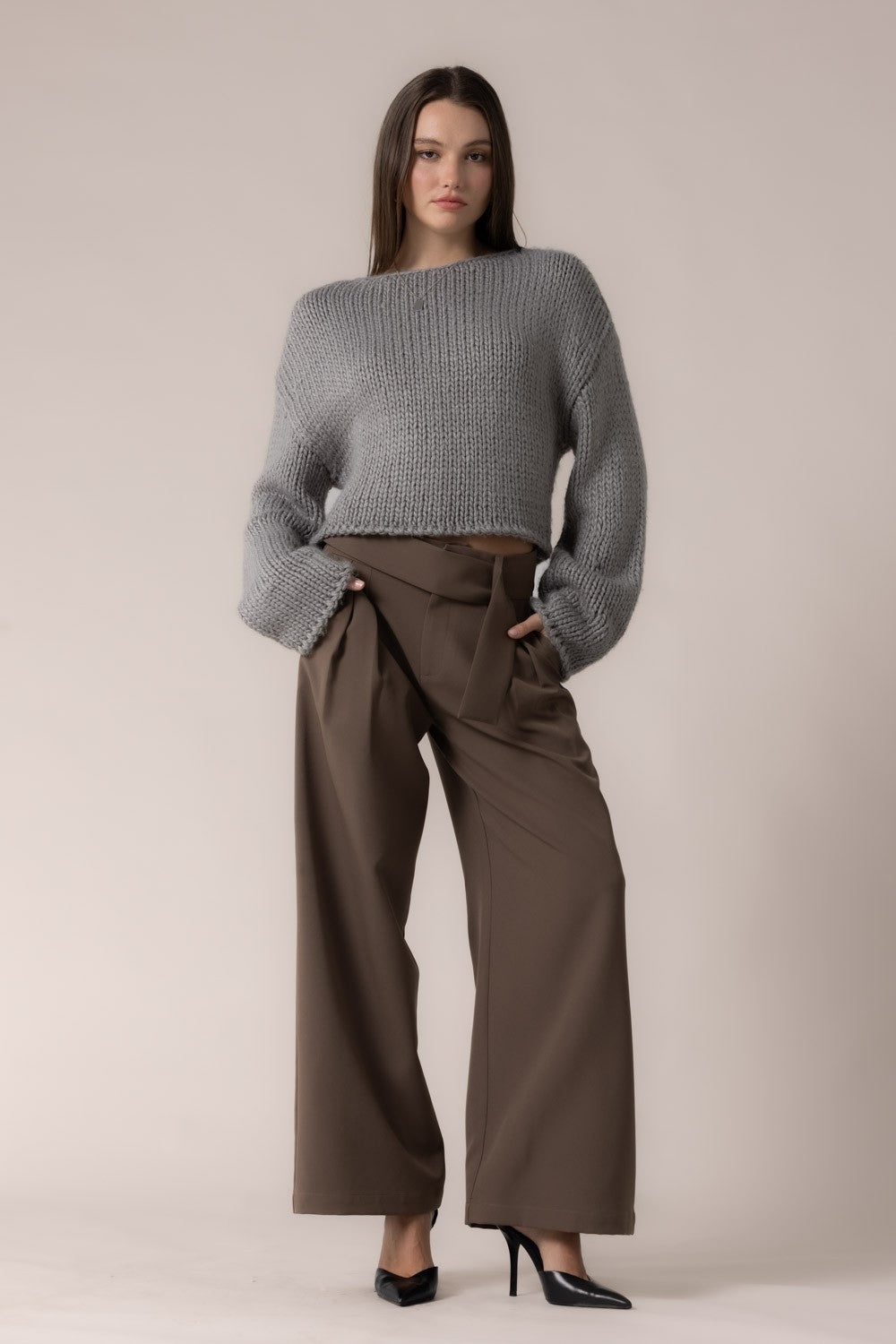 Mocha Belted Trousers