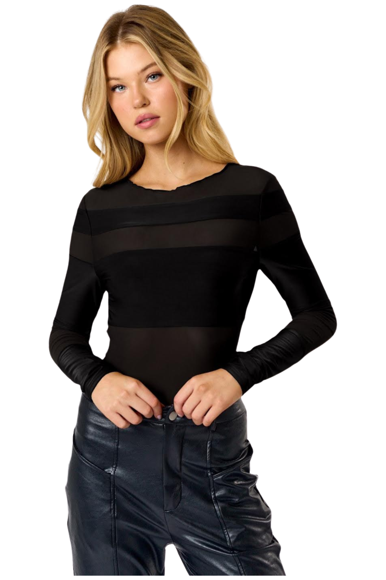 Mesh Mix Long Sleeve Bodysuit