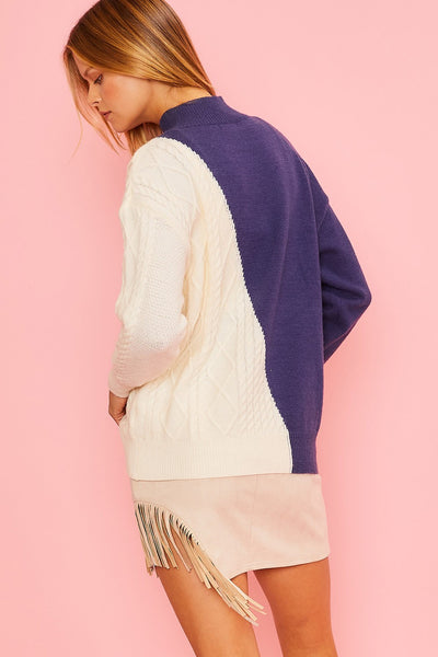 Split & Cozy Colorblock Sweater