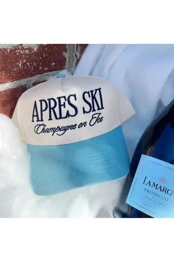 Apres Ski Champagne On Ice - Blue Vintage Trucker Hat